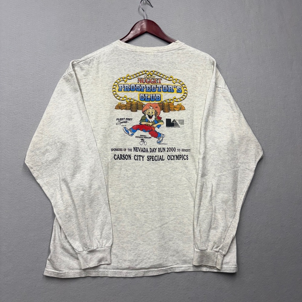 Port and Company Graphic Tee Mens XL Gray Nevada Day Run 2000 Carson Nugget Y2K